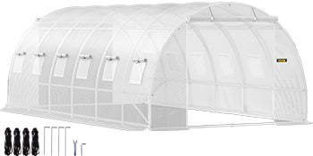 VEVOR Walk-in Tunnel Greenhouse: Galvanized Frame with Waterproof Cover - Available in Various Sizes (15x7x7/10x7x7/20x10x7/12x7x7 ft)