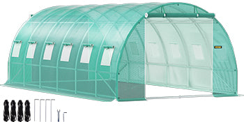 VEVOR Walk-in Tunnel Greenhouse: Galvanized Frame with Waterproof Cover - Available in Various Sizes (15x7x7/10x7x7/20x10x7/12x7x7 ft)