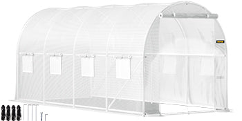 VEVOR Walk-in Tunnel Greenhouse: Galvanized Frame with Waterproof Cover - Available in Various Sizes (15x7x7/10x7x7/20x10x7/12x7x7 ft)