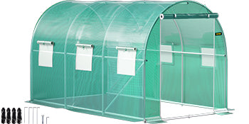 VEVOR Walk-in Tunnel Greenhouse: Galvanized Frame with Waterproof Cover - Available in Various Sizes (15x7x7/10x7x7/20x10x7/12x7x7 ft)