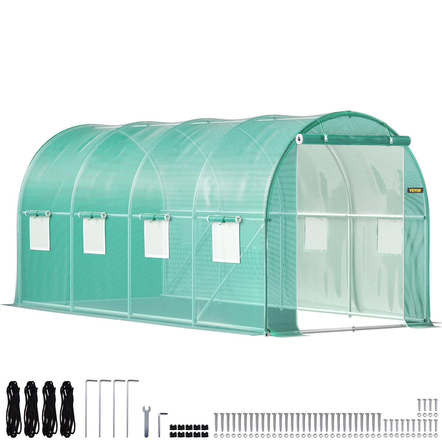 VEVOR Walk-in Tunnel Greenhouse: Galvanized Frame with Waterproof Cover - Available in Various Sizes (15x7x7/10x7x7/20x10x7/12x7x7 ft)