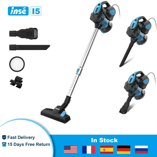 Experience Exceptional Cleaning Performance with the INSE I5 Corded Vacuum Cleaner - 18Kpa Powerful Suction, 600W Motor, Perfect for Home, Pet Hair, and Hard Floors