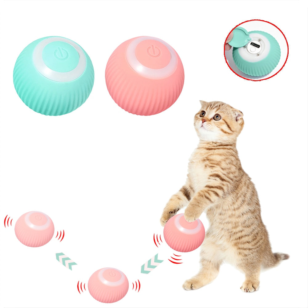 Engage Your Pet with the USB Rechargeable Interactive Cat Toy Ball: Automatic 360° Self-Rotating Rolling Ball for Pet Exercise