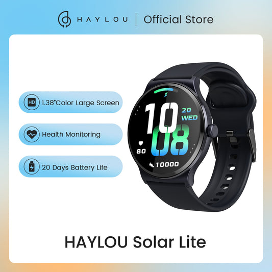 HAYLOU Solar Lite Smart Watch: Over 100 Workout Modes, Heart Rate and Blood Oxygen Monitoring, Sleep and Stress Testing