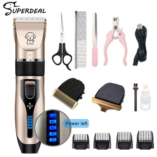 Professional Pet Grooming Trimmer: Cordless and Rechargeable Pet Clipper