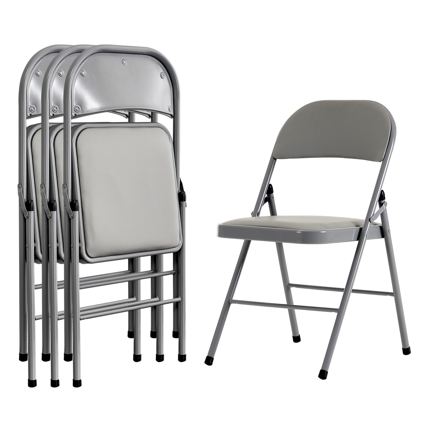 Indoor and Outdoor Folding Party Chair: Comfortable Iron Frame with PVC Cushion and Backrest